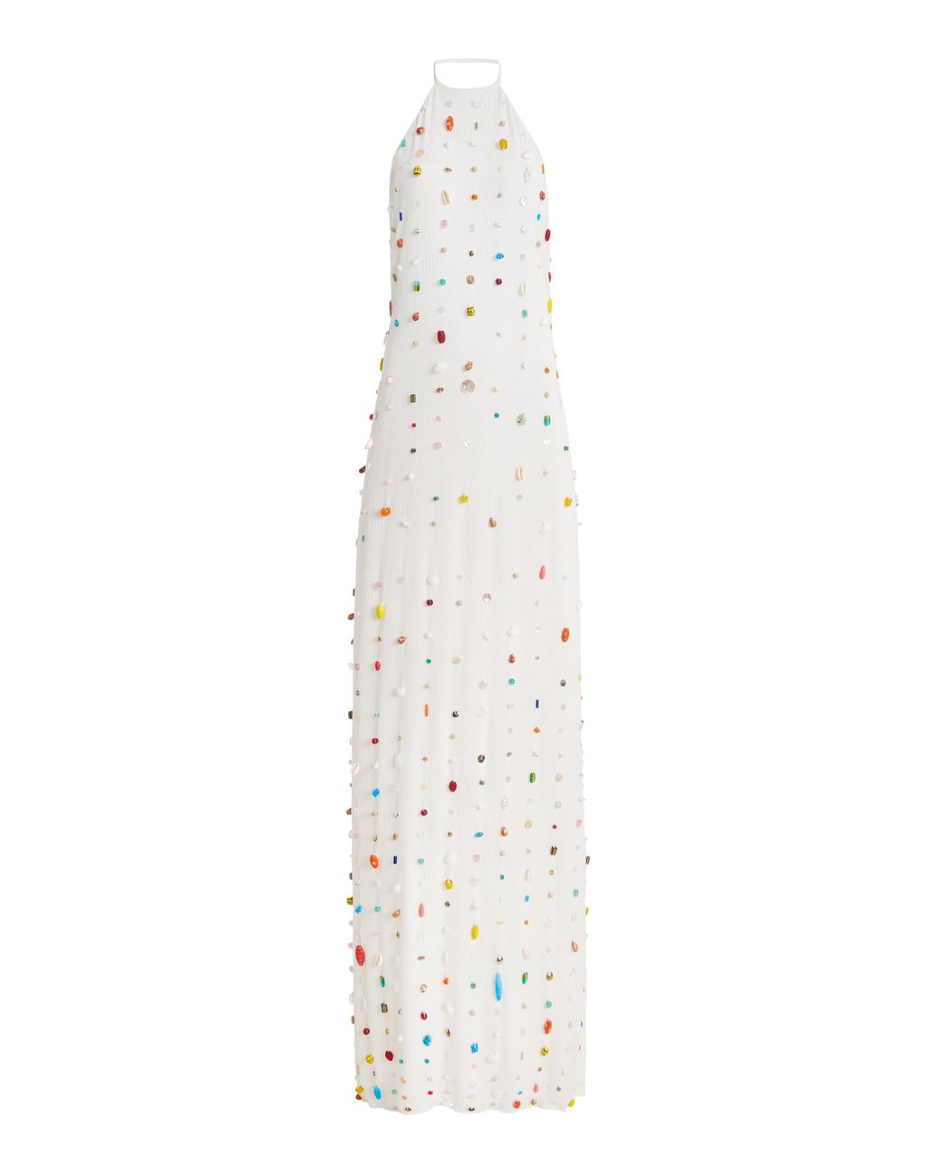 bernadette halter dress Exclusive Francine Embroidered Crepe Maxi in White Beach Babe 2025