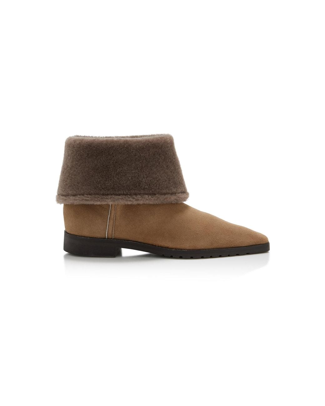 Totême Brown Fold-Down Shearling Boots