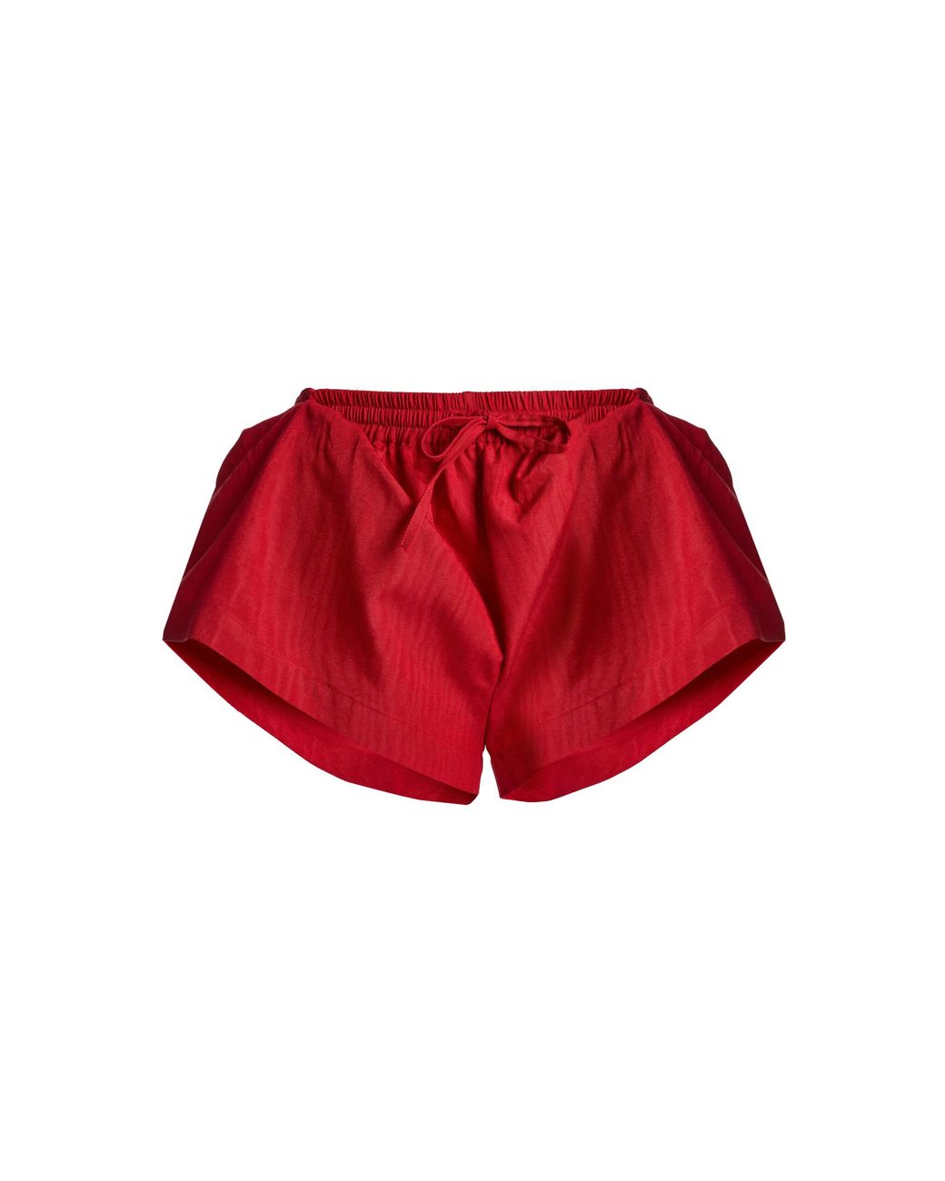 Christopher Esber Red Moire Cotton-Blend Mini Shorts