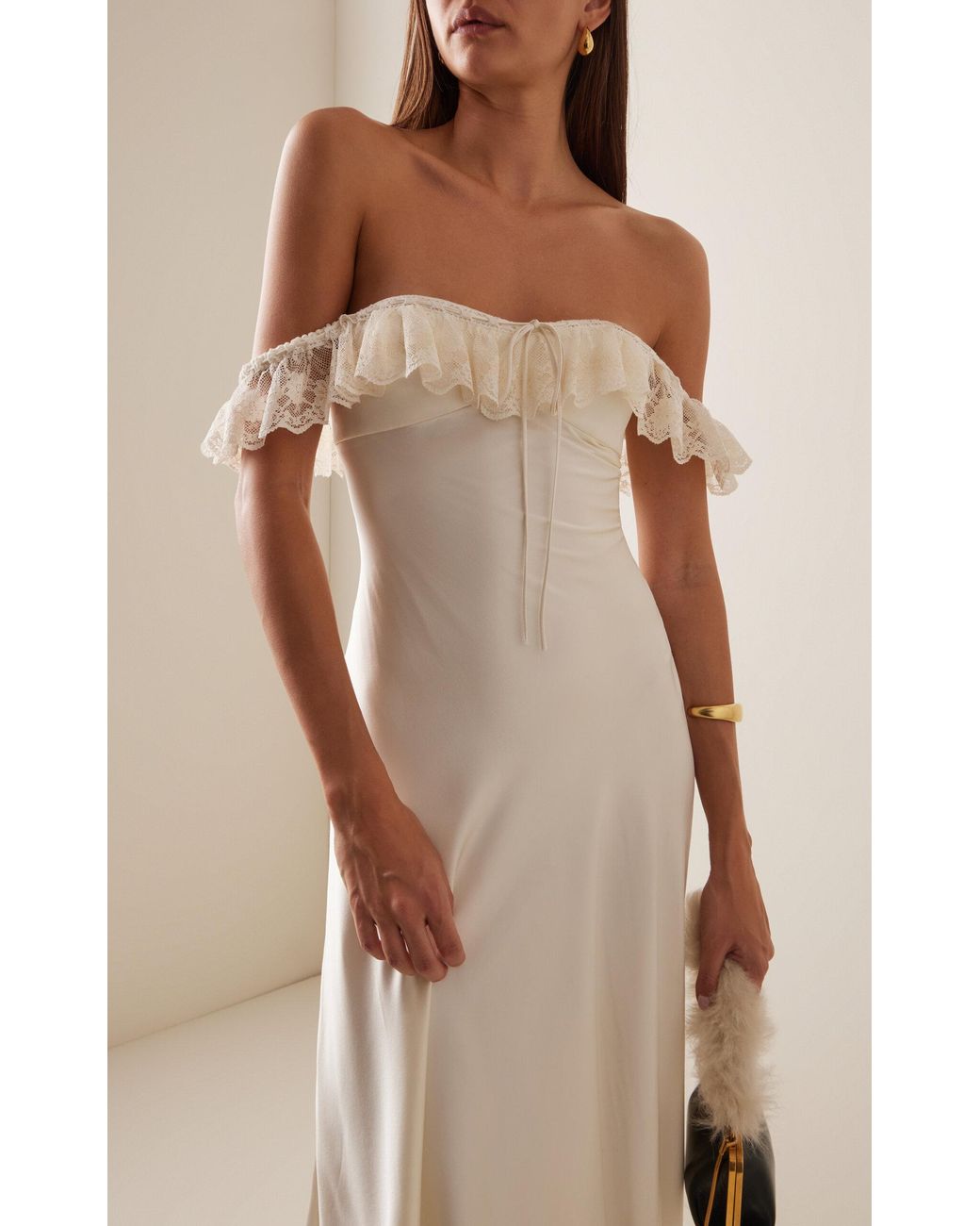 Mirror Palais Sonata Silk-Charmeuse Lady-Length Dress in White | Lyst