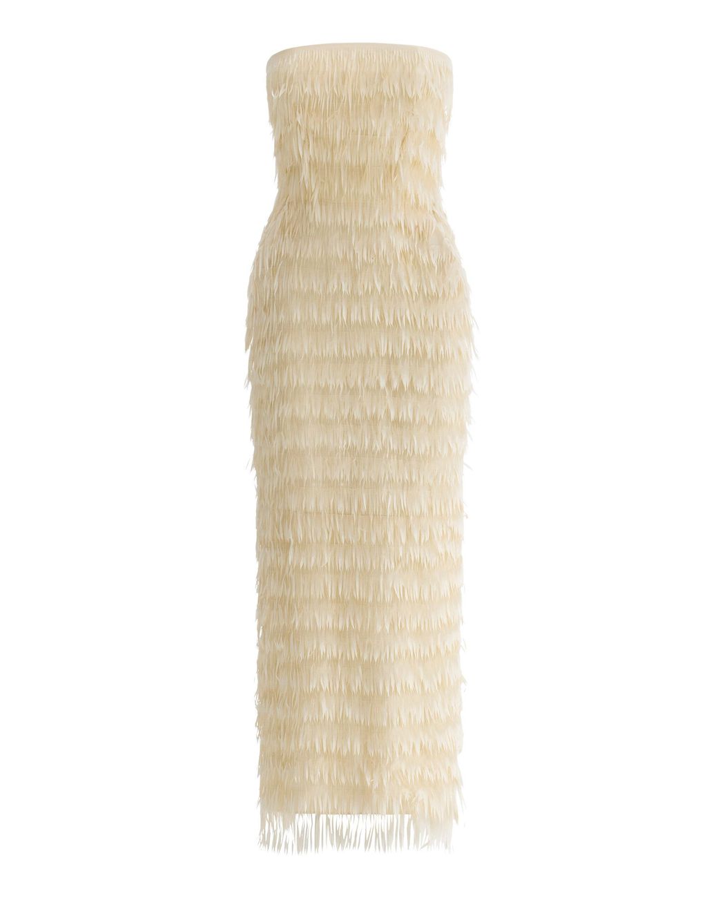 Maticevski Natural Marigold Fringed Midi Dress