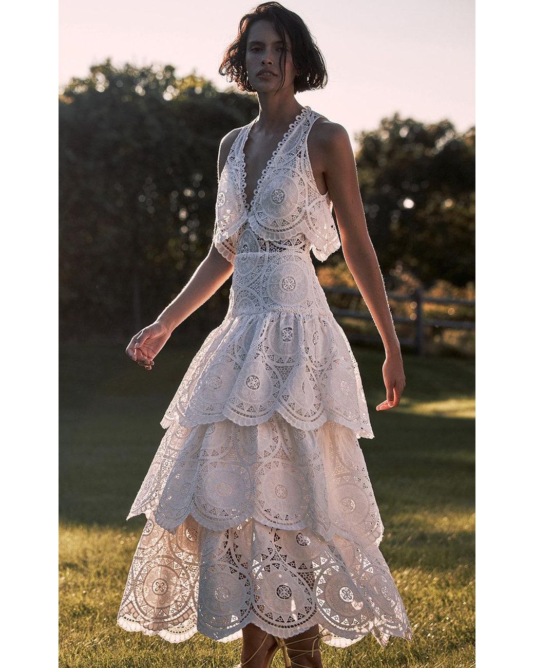Alexis Aviana Tiered Lace Maxi Dress in White | Lyst Alexis Aviana Tiered Lace Maxi Dress in White | Lyst