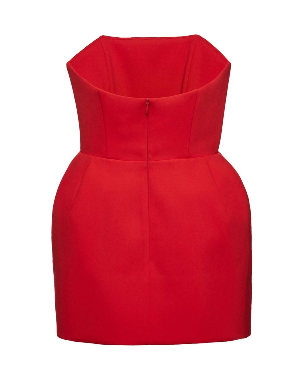 Magda Butrym Sculpted Strapless Mini Dress in Red | Lyst