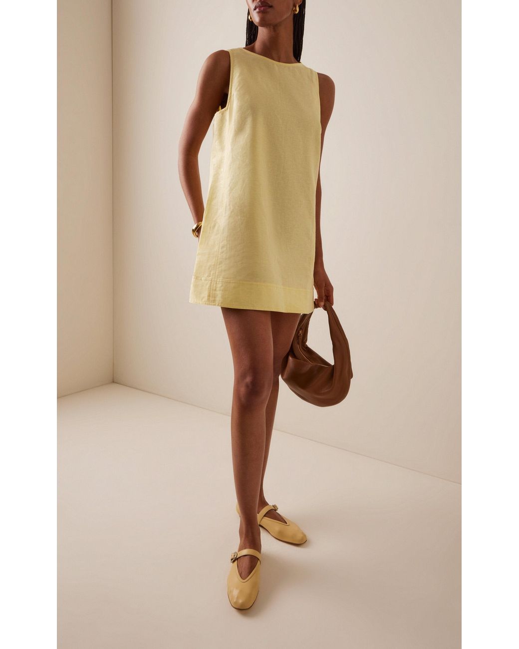Matteau Exclusive Linen-Cotton Mini Shift Dress in Yellow | Lyst Australia