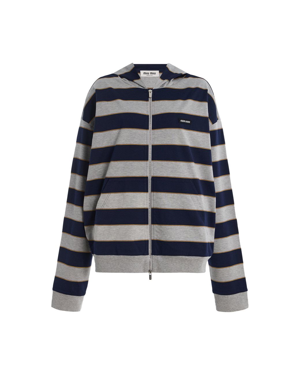 Miu Miu Blue Striped Cotton Hoodie