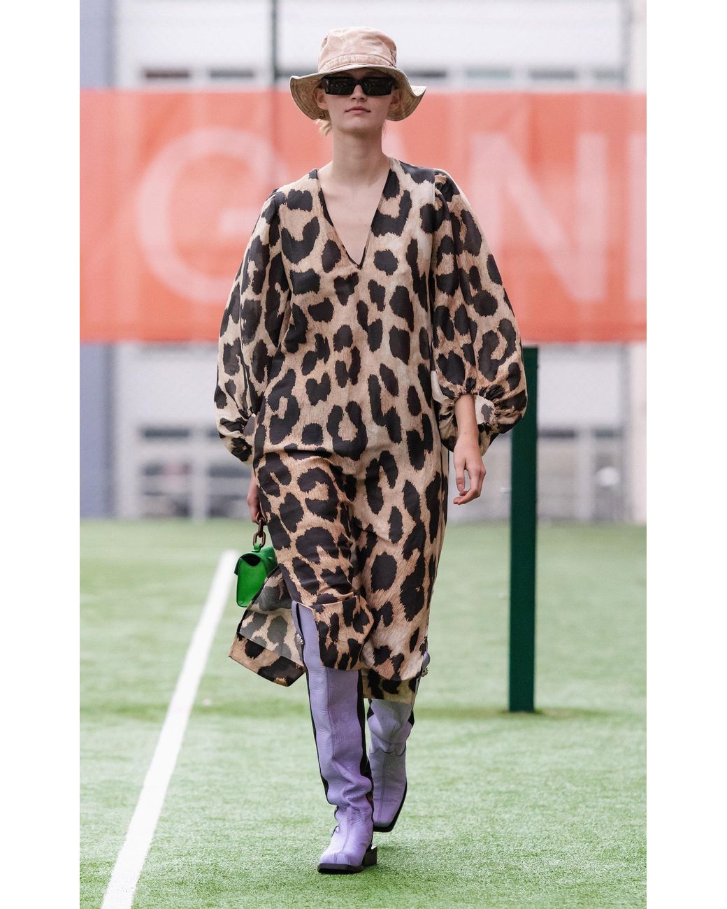 Ganni leopard silk dress 2025