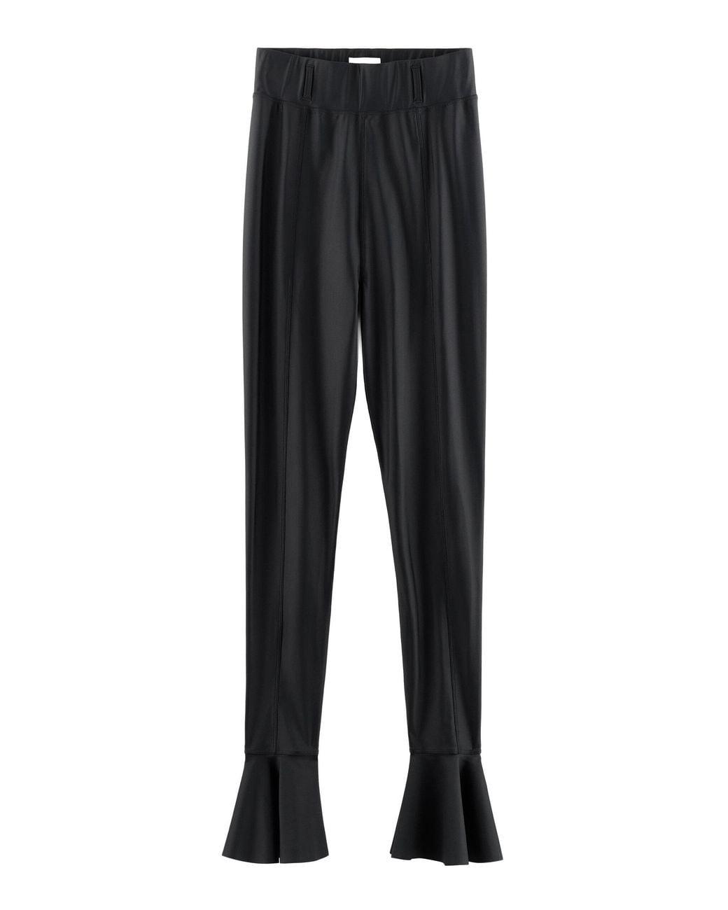ARAKII Black Exclusive Shiny Ruffled Jersey Tights