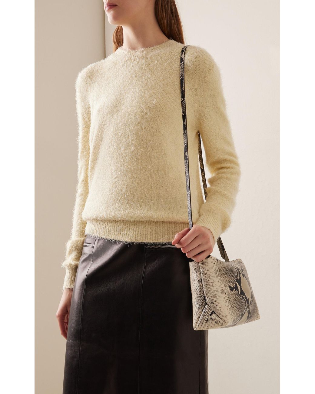 KHAITE Lina Medium Python-embossed Leather Crossbody Bag | Lyst
