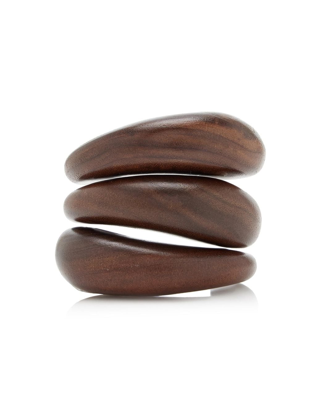 Cult Gaia Brown Analeia Wooden Cuff Set