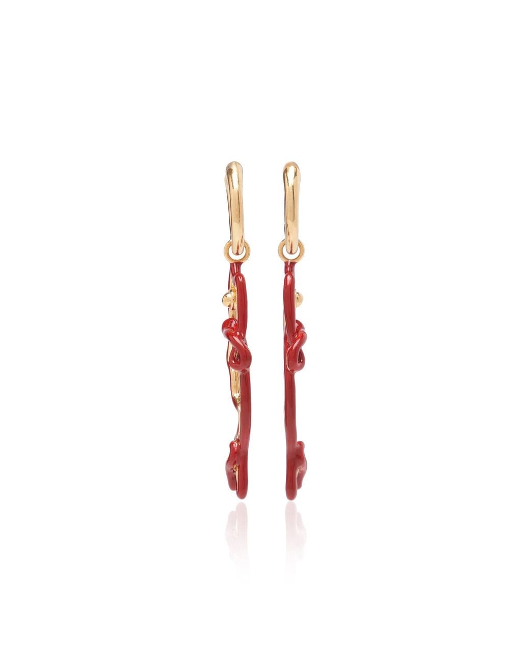 Bottega Veneta Red Ena 18k Gold-finish Sterling Silver Earrings