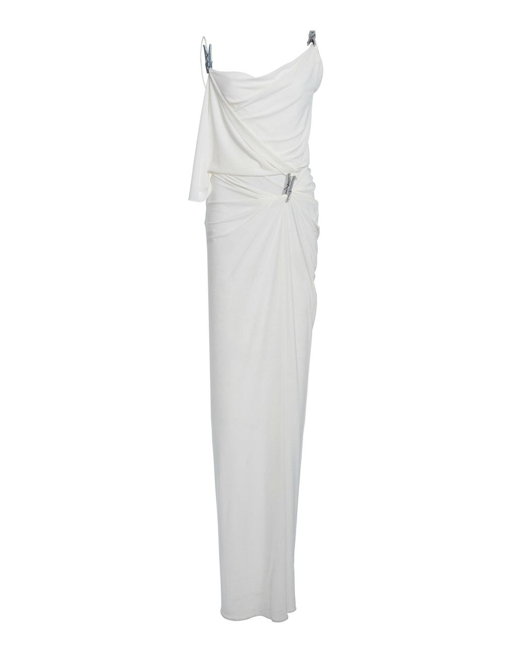 Coperni Draped Washing Clip Gala Dress in White | Lyst