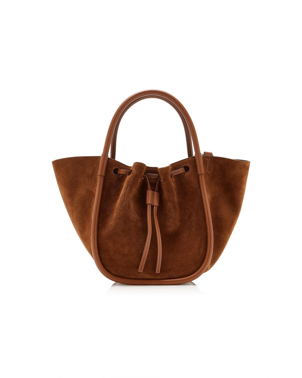 Proenza Schouler Brown Ruched Small Suede Tote