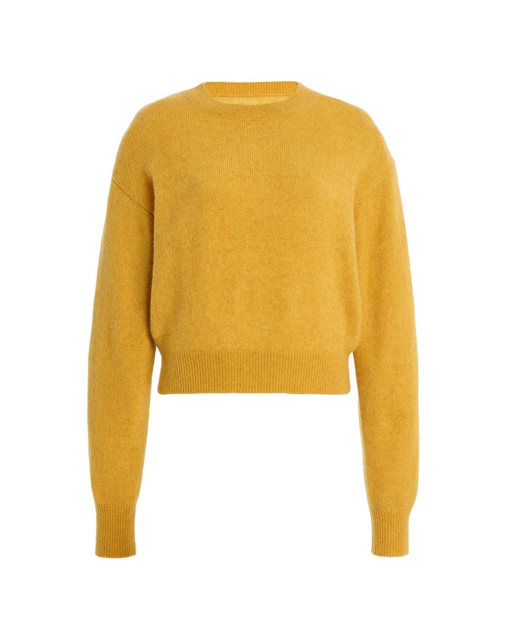 OSSOU Yellow Ada Draped Wool Sweater