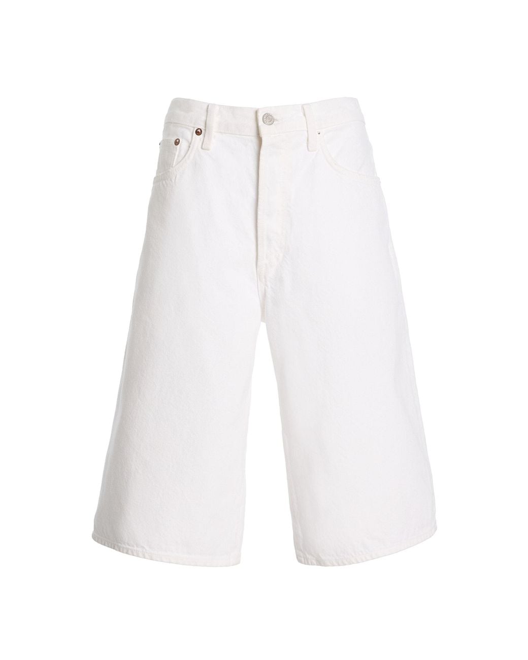 Agolde White Ramona Denim Shorts