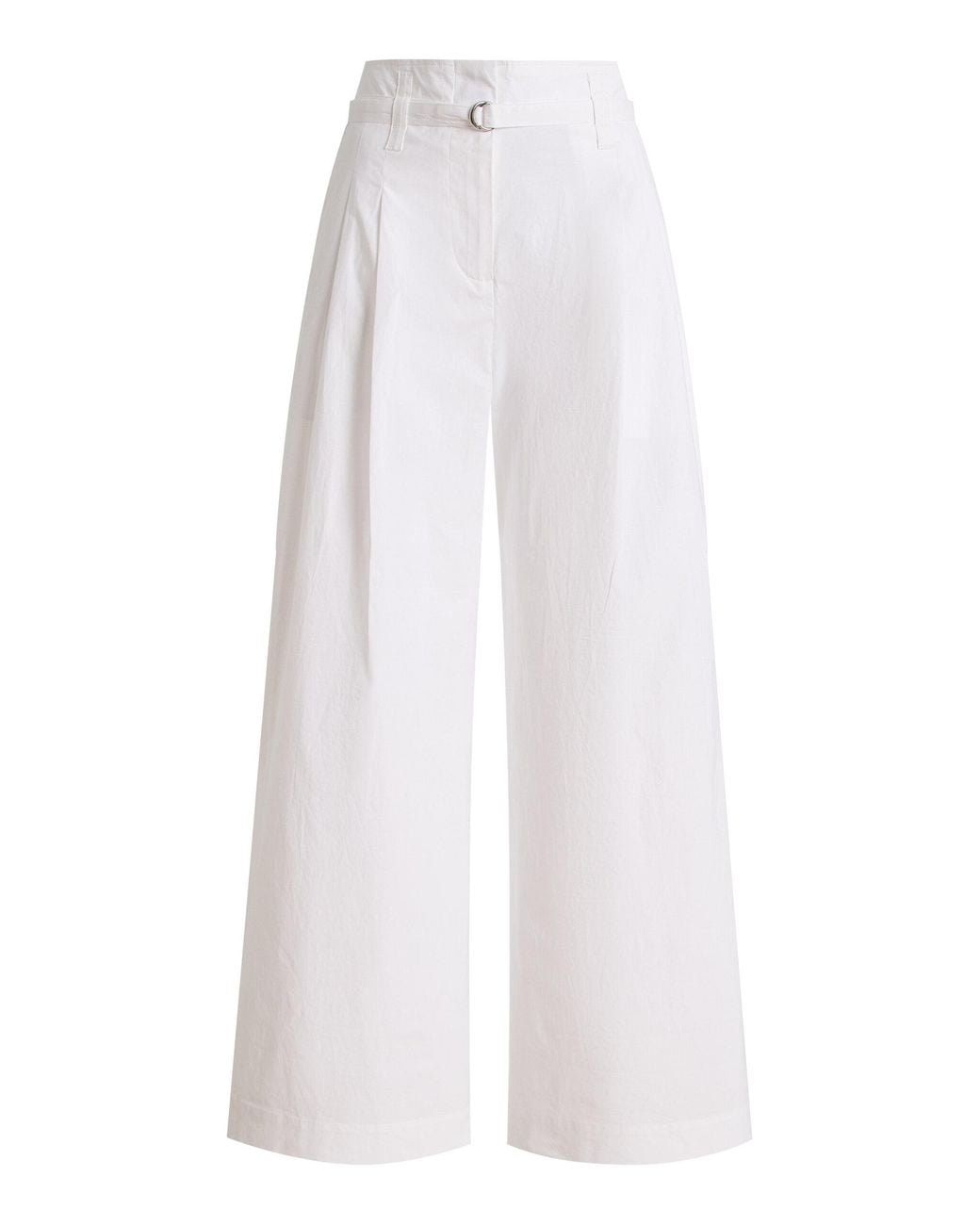 Proenza Schouler White Raver Cropped Poplin Wide-Leg Pants