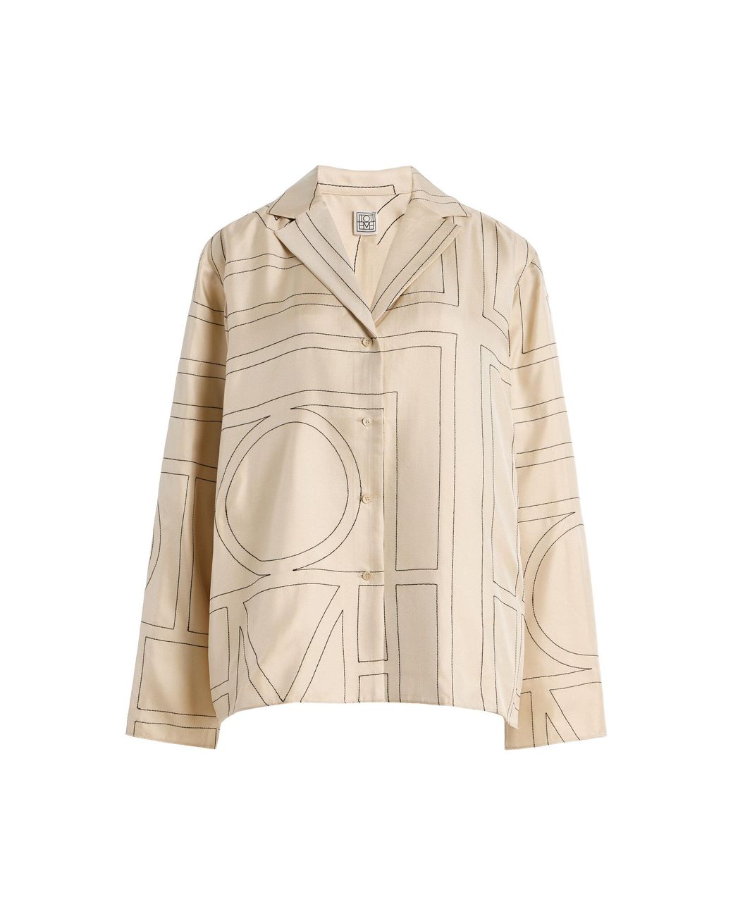 Totême Natural Classic Embroidered Silk Shirt