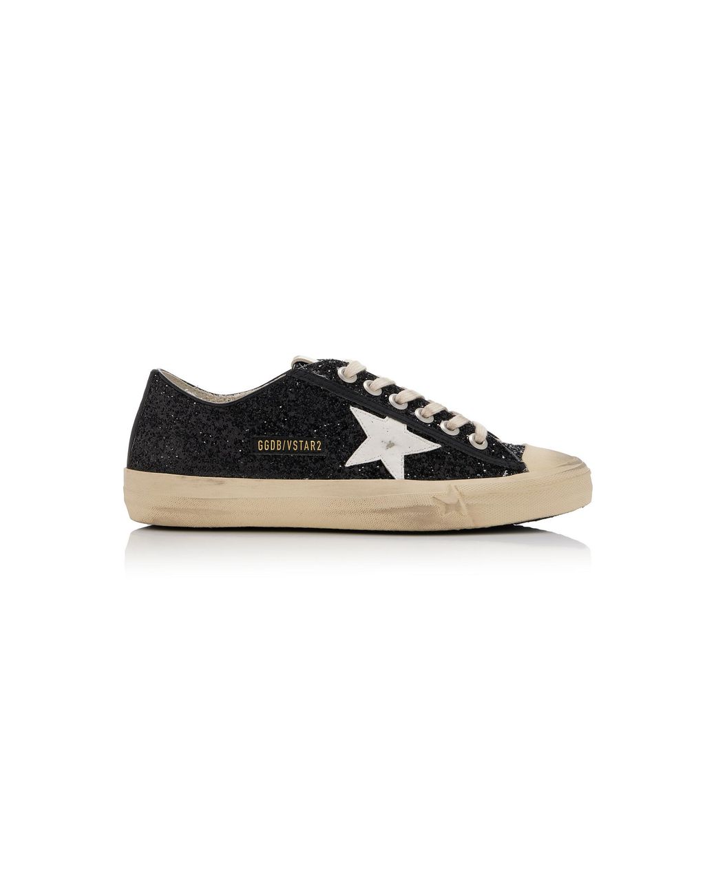 Golden Goose Deluxe Brand Black V-star Glittered Sneakers