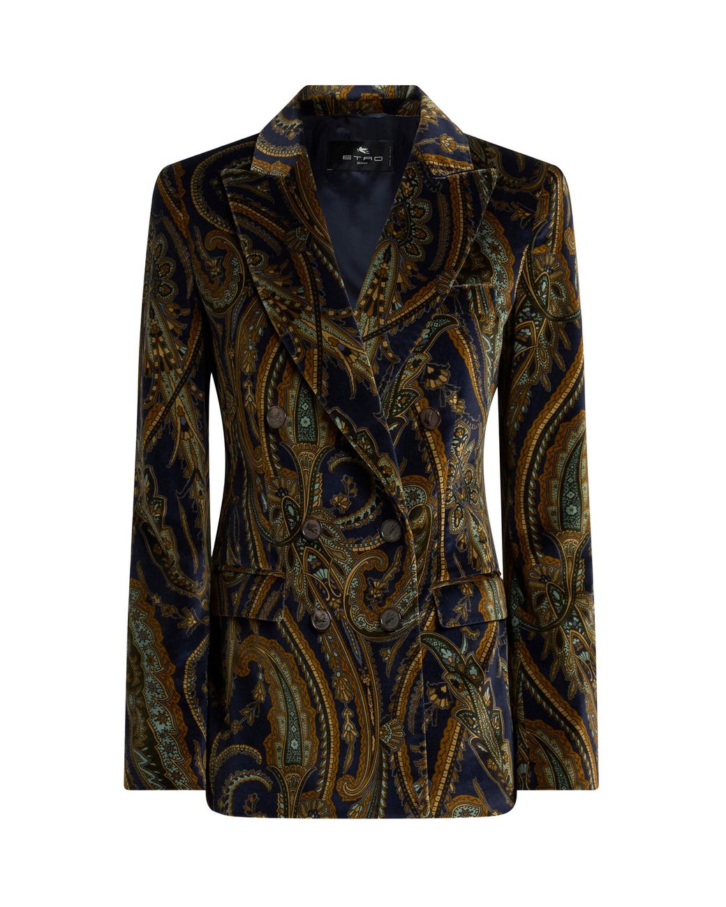 Etro Black Patterned Velvet Blazer