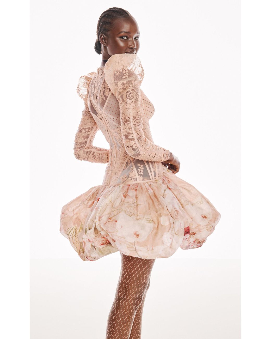 Zimmermann Dancer Lace Silk-linen Mini Dress in Pink | Lyst