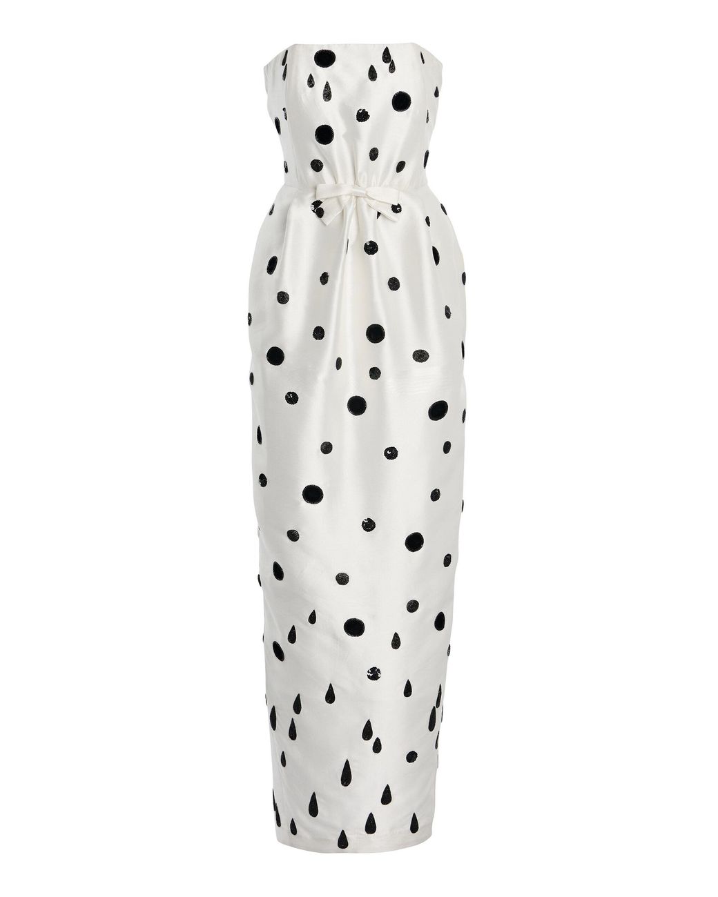BERNADETTE White Lenette Embroidered Satin Maxi Dress