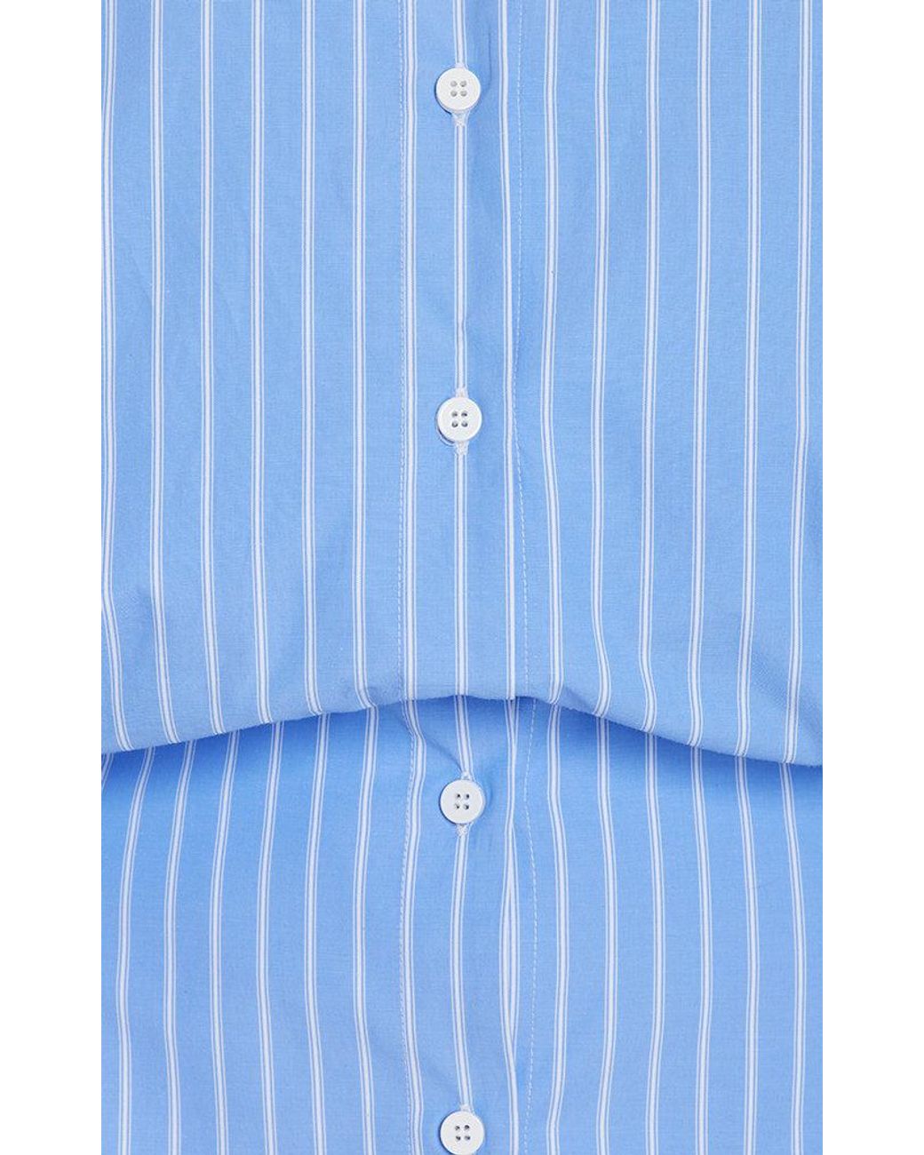 The Attico Silvye Striped Poplin Mini Shirt Dress in Blue | Lyst