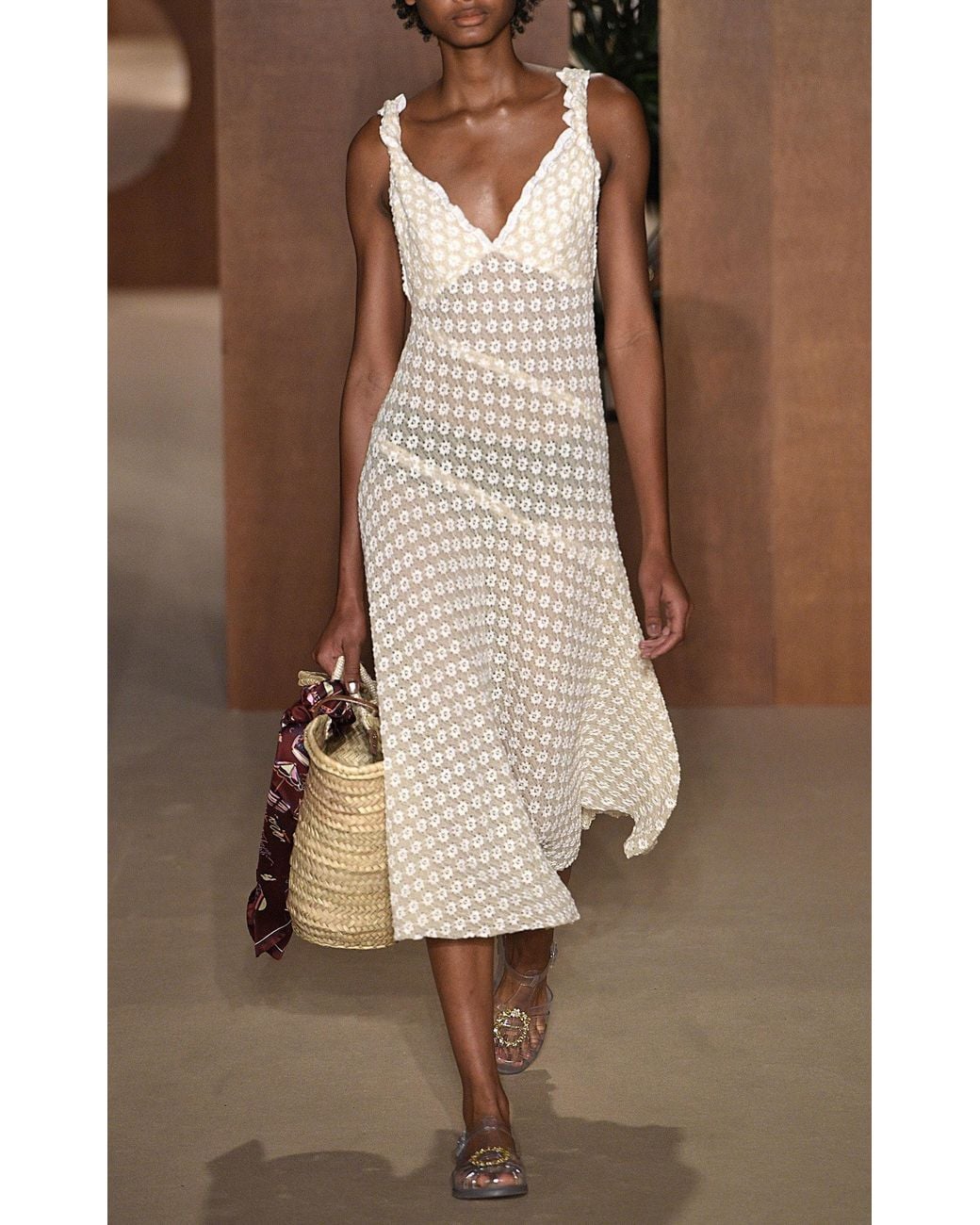 alexa chung midi dress Alexa Chung Just Wore the Pretty Butter-Yellow Dress Trend to Glasto