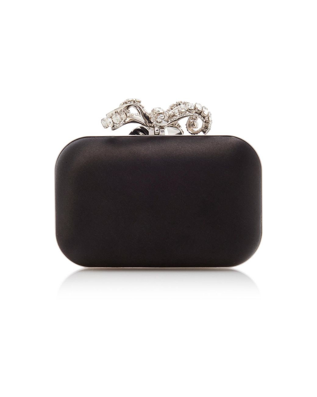 Jimmy Choo Cloud Satin Crystal Bow Clutch Bag in Black Lyst Australia