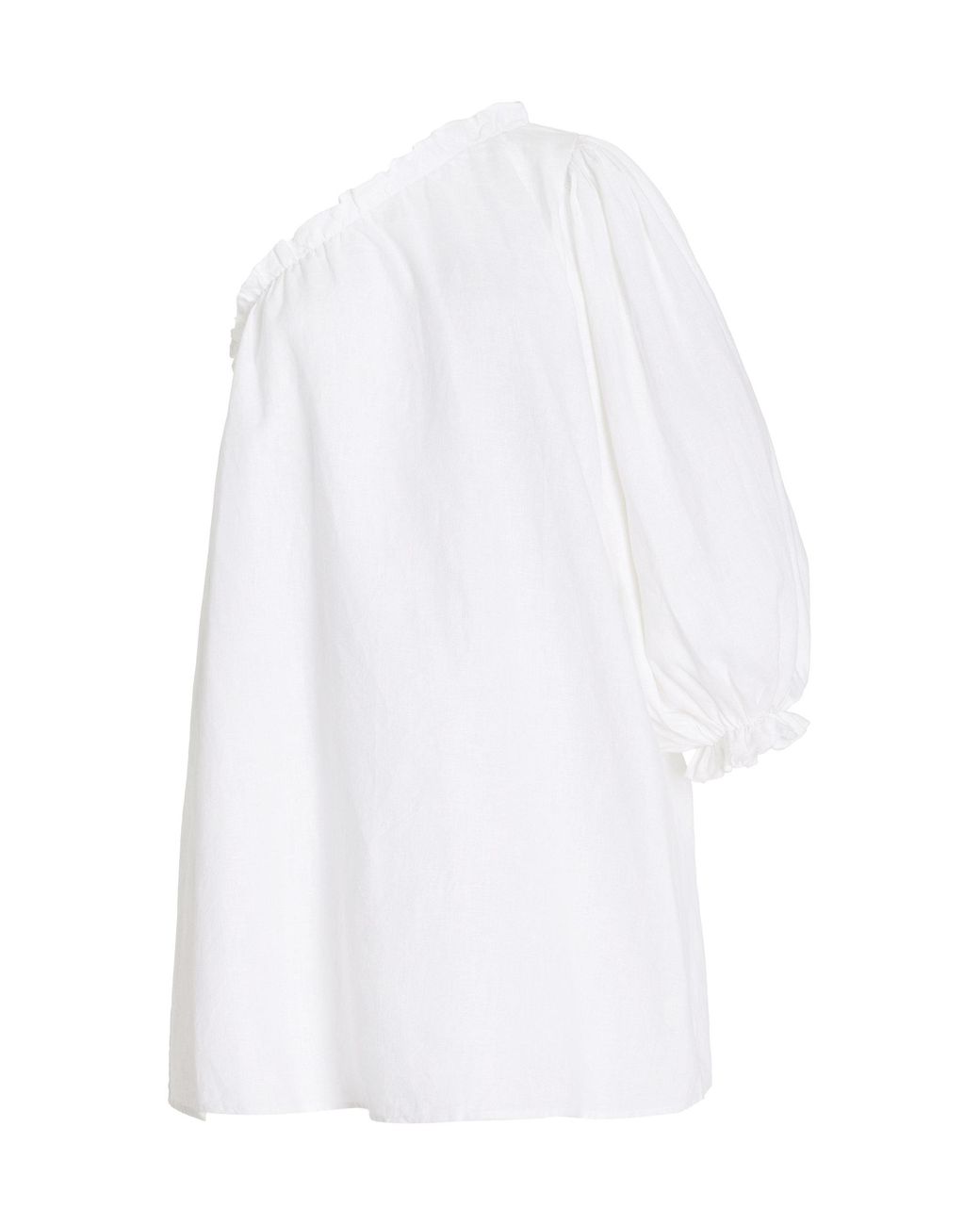 Posse Exclusive Mila Linen One-shoulder Mini Dress in White | Lyst