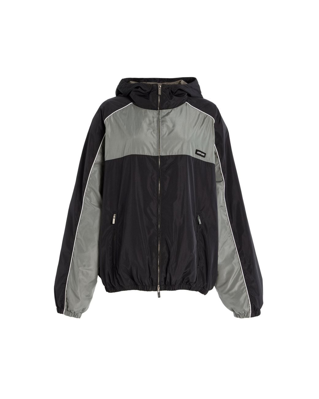 Miu Miu Black Logo Oversized Track Jacket