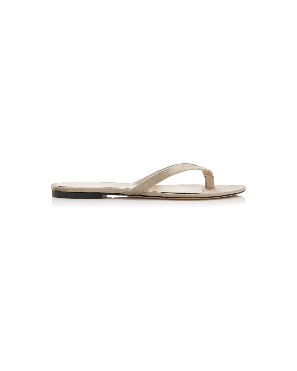 The Row White Sacha Velvet Thong Sandals