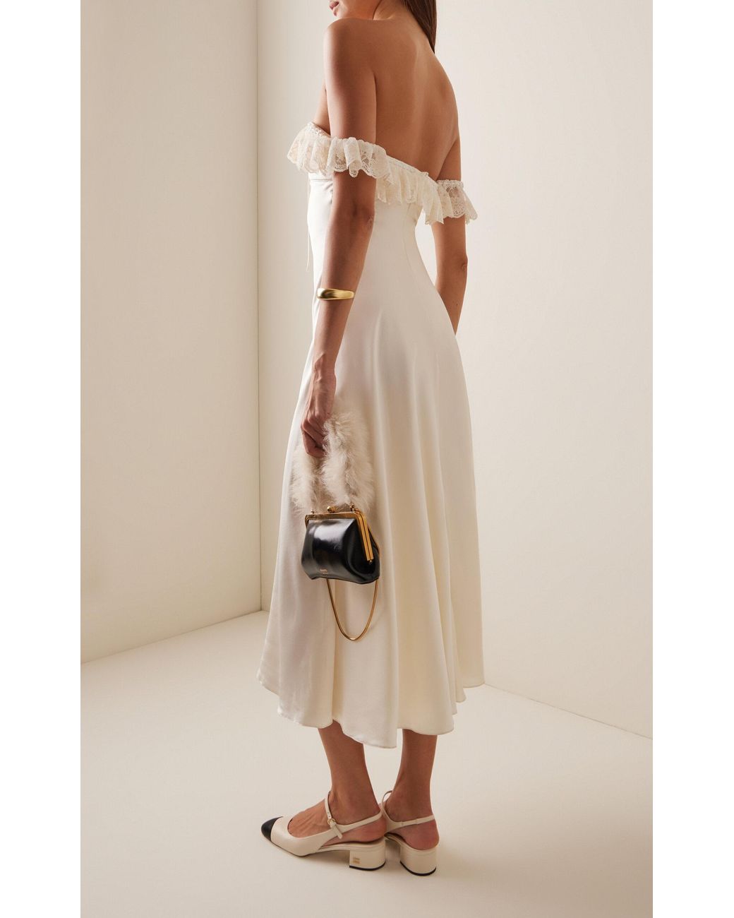 Mirror Palais Sonata Silk-Charmeuse Lady-Length Dress in White | Lyst