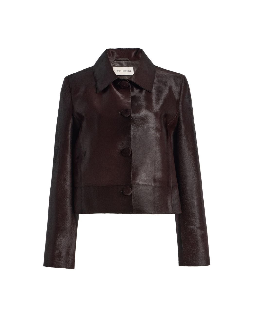 Nour Hammour Brown Hadley Pony Hair Jacket