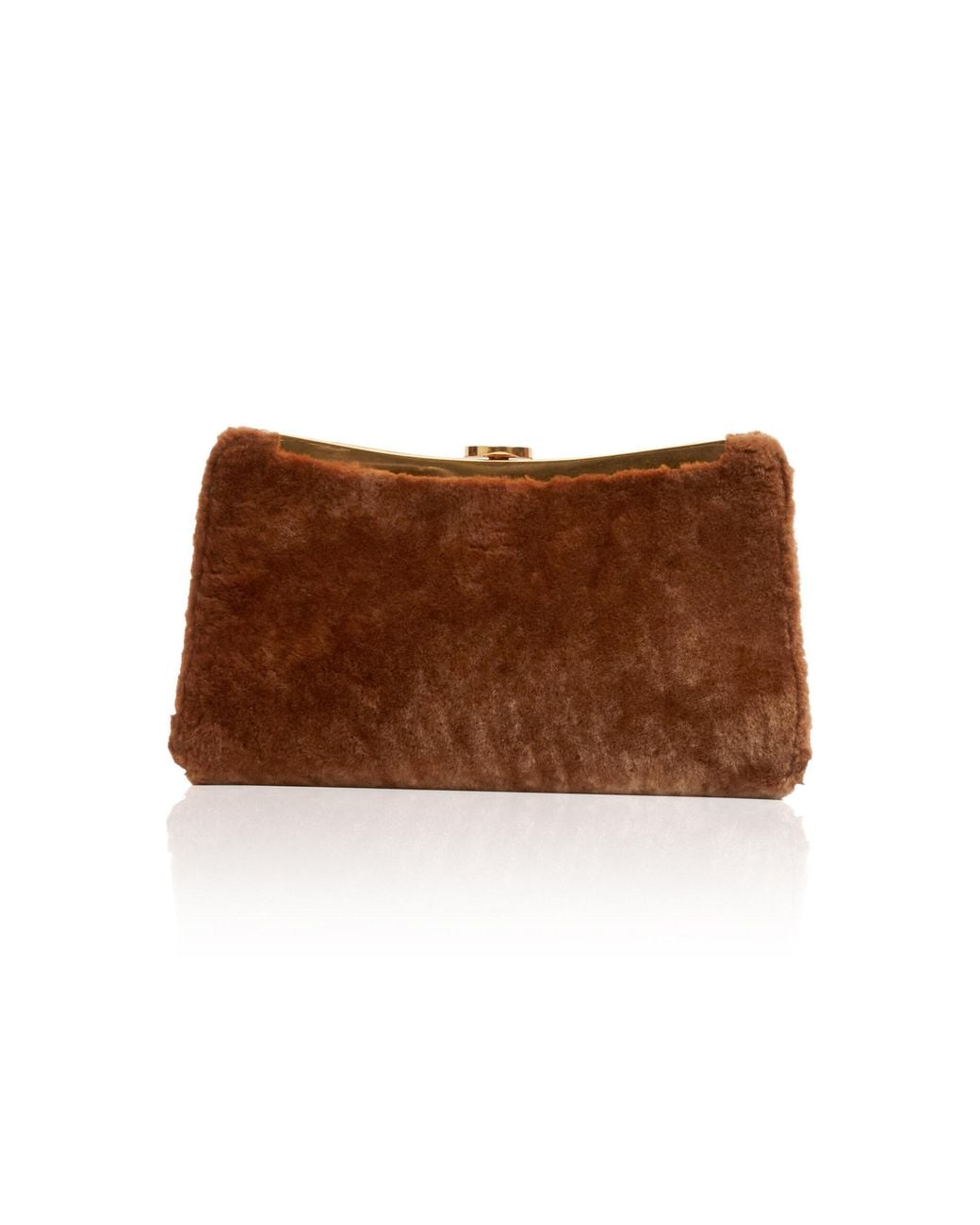 Jonathan Simkhai Brown Solange Shearling Clutch