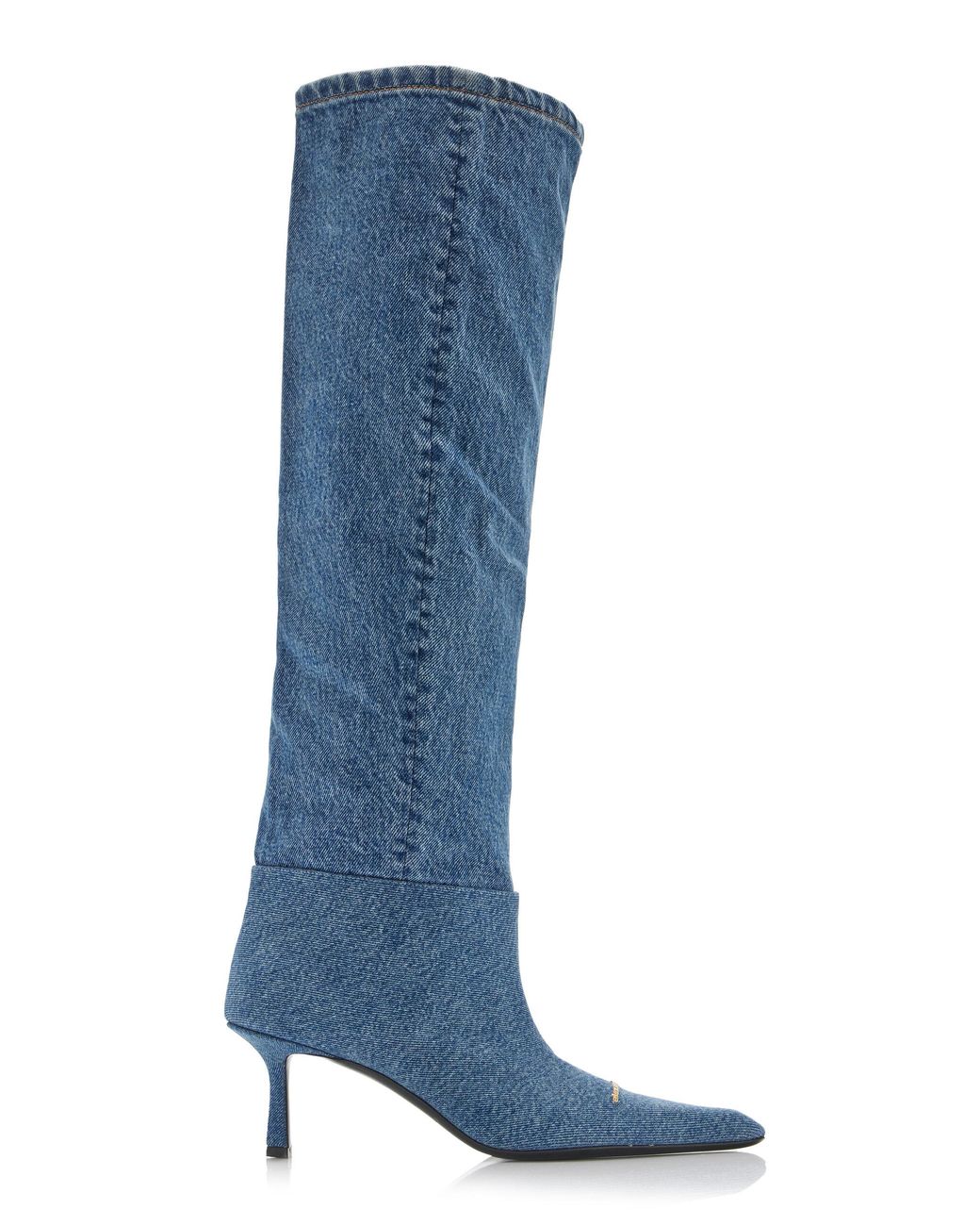 Alexander Wang Viola Slouchy Denim Knee-high Boots in Blue | Lyst