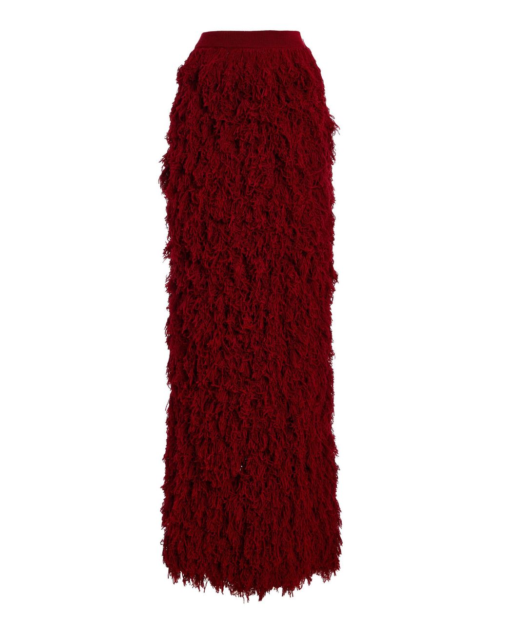 Ashlyn Curly Textured Wool Maxi Skirt