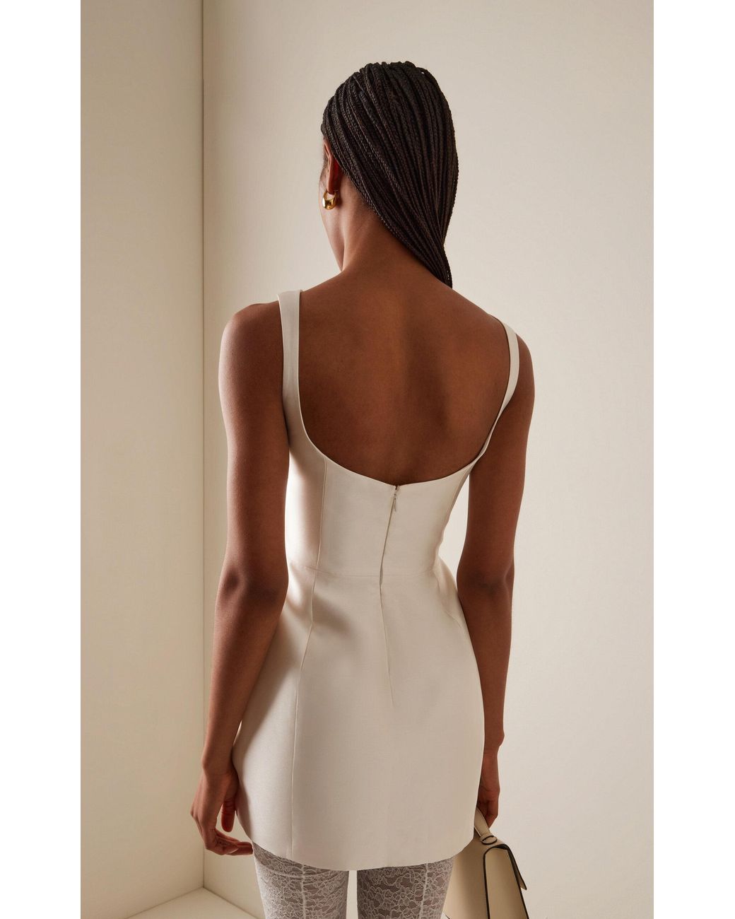 de la vali lola structured twill mini dress De La Vali Lola Mini Dress - Ivory