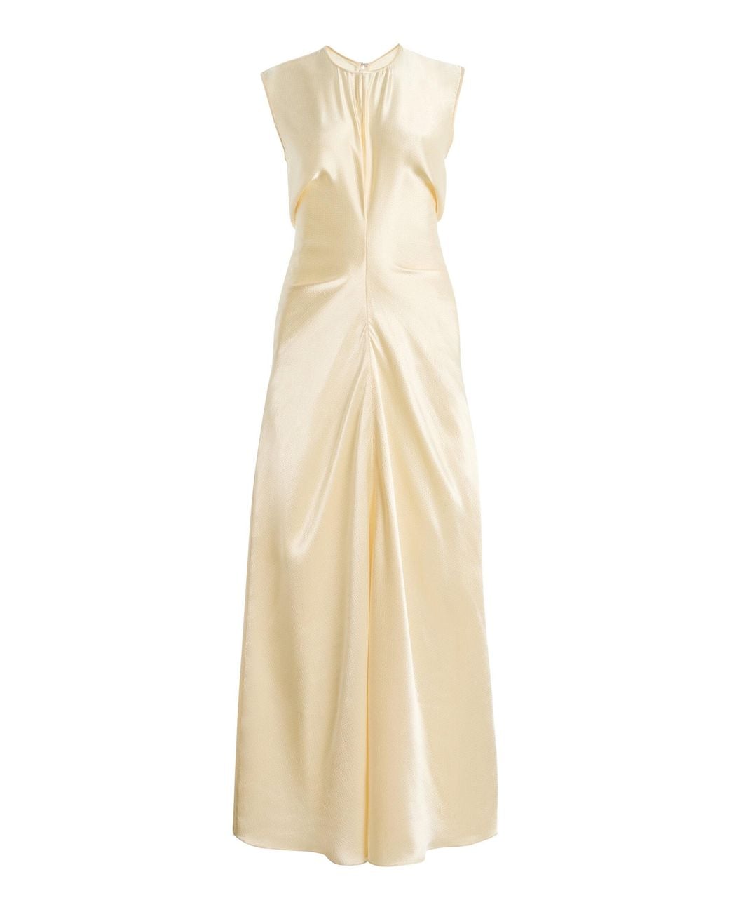 FFORME Lillian Satin Maxi Dress in Natural | Lyst