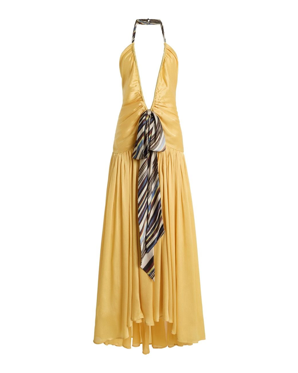 siedrs exclusive liessa plunged satin maxi dress Siedres Liessa Plunged Satin Maxi Dress in Yellow Solerne by Siedres