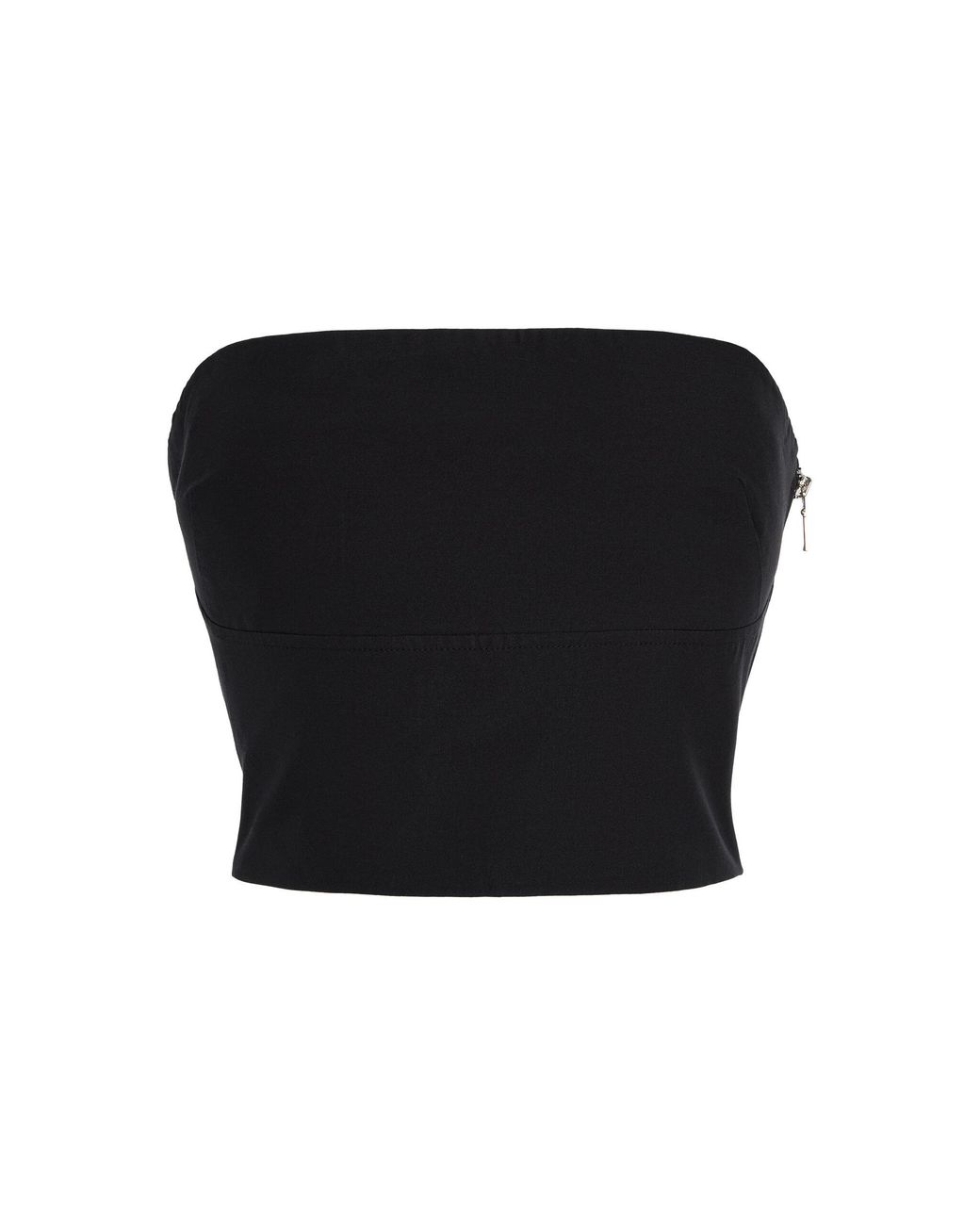 Matteau Black Exclusive Strapless Cotton-Silk Top