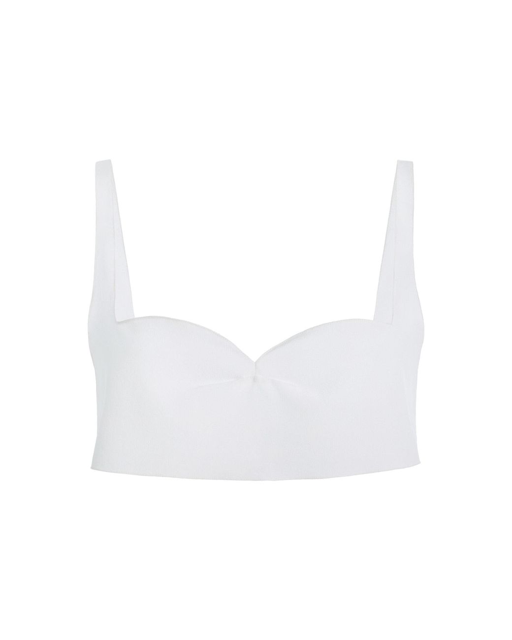 Prada White Silk Crepe De Chine Cropped Top