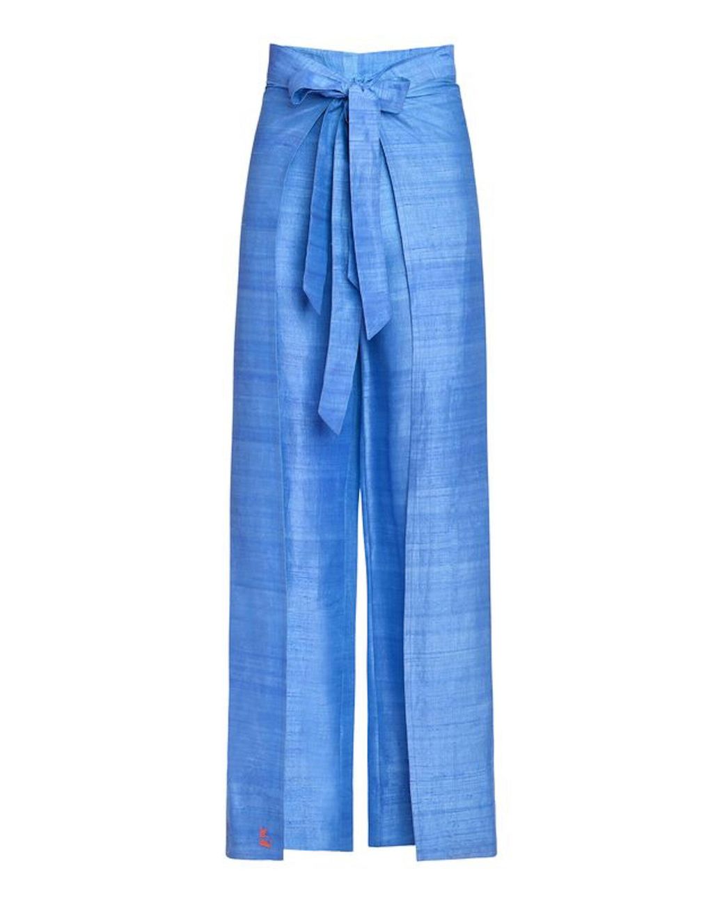 Coniglio Palm Beach Blue Two-Panel Silk Wide-Leg Pants