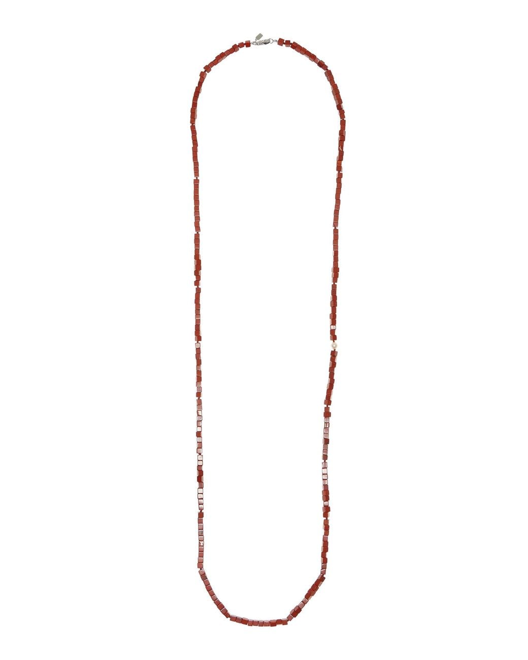 Le Sundial Black Ines Sterling Pearl And Jasper Necklace