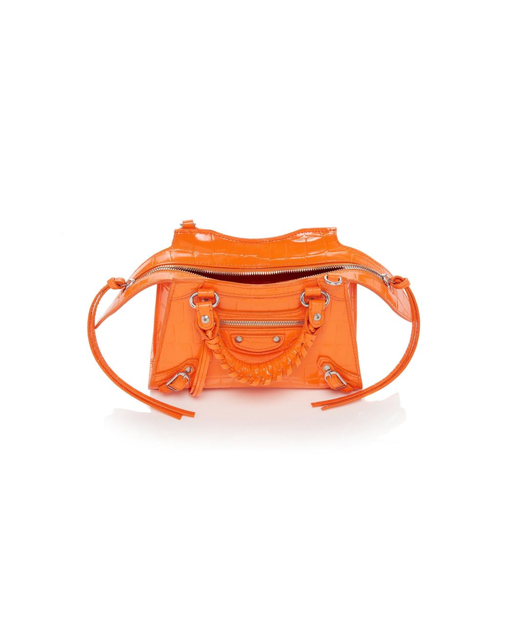 Balenciaga Neo Classic City Mini Croc-effect Leather Bag in Orange | Lyst