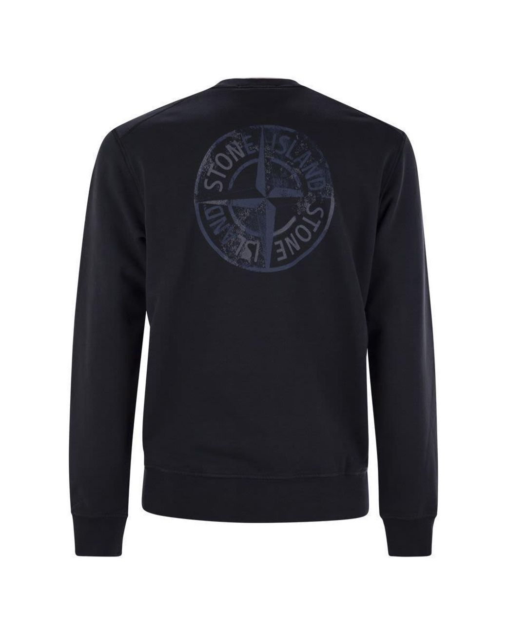 スウェット・トレーナー STONE  Crewneck sweatshirt with Institutional Five pri stone-island-NAVY-Crewneck-