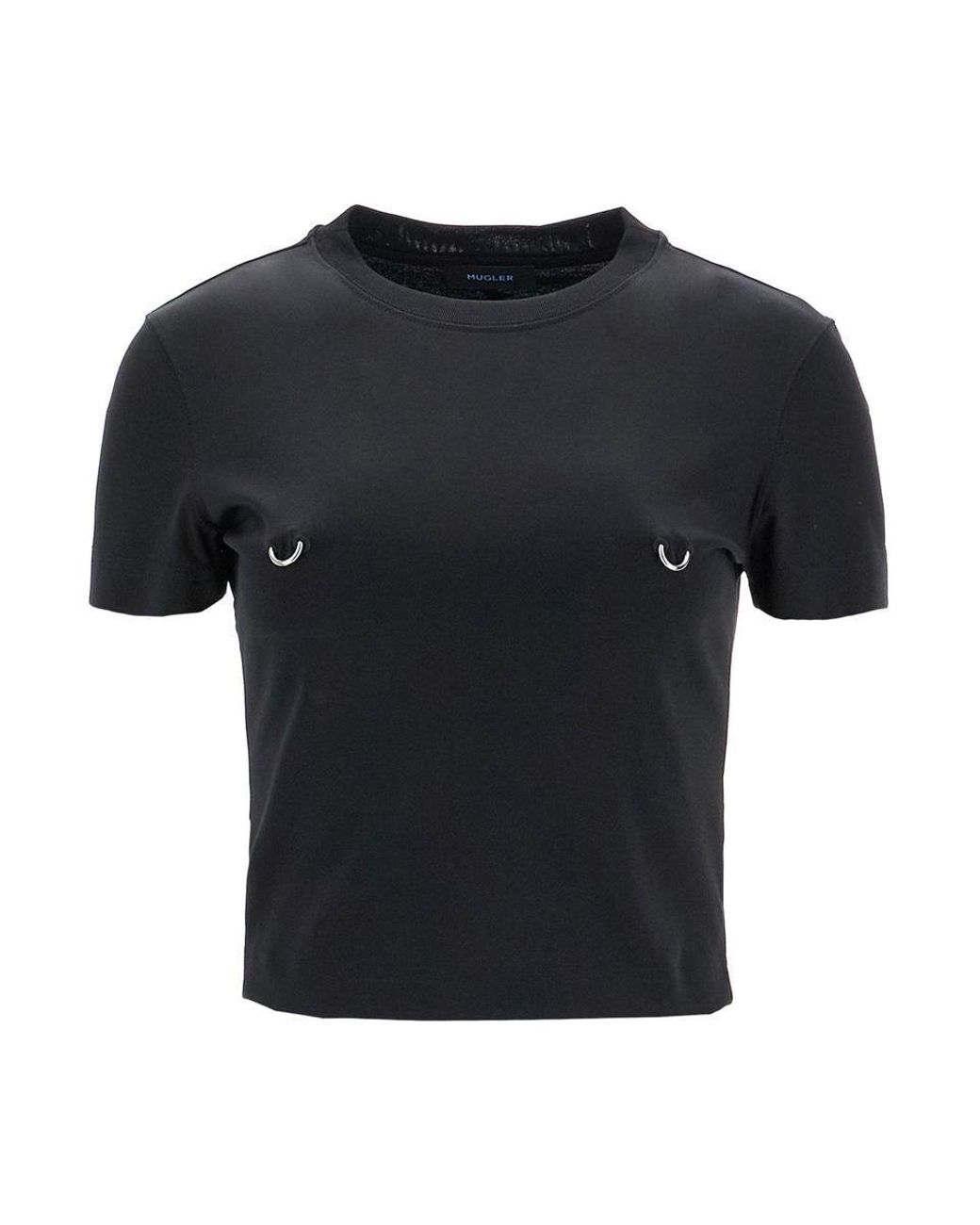 mugler-Black-Cropped-T-Shirt-