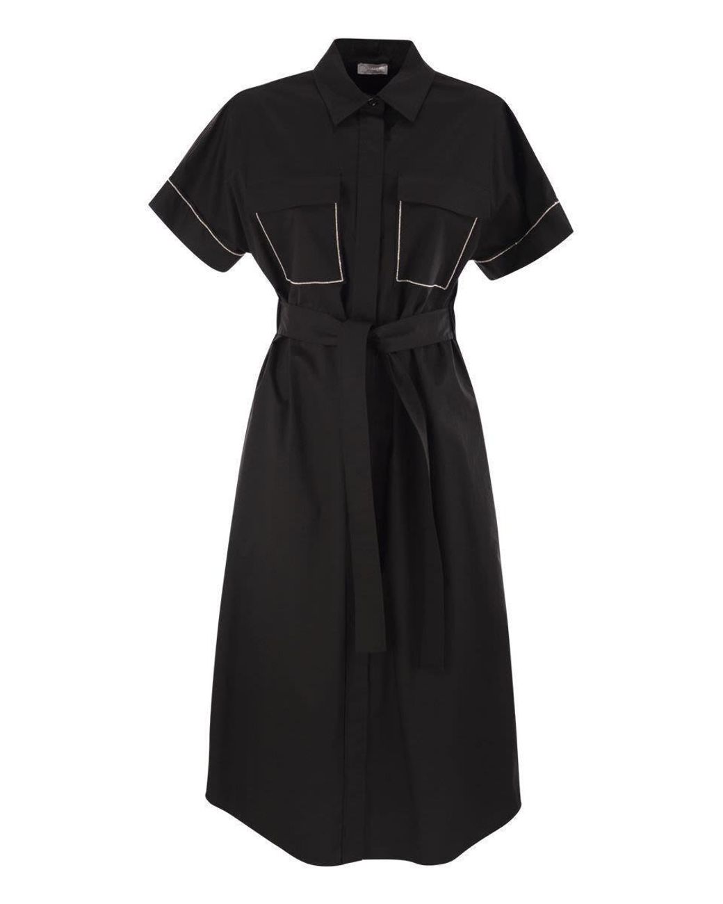 ワンピース PESERICO Light stretch cotton satin chemisier dress Chemisier dress in light stretch cotton satin | Peserico US
