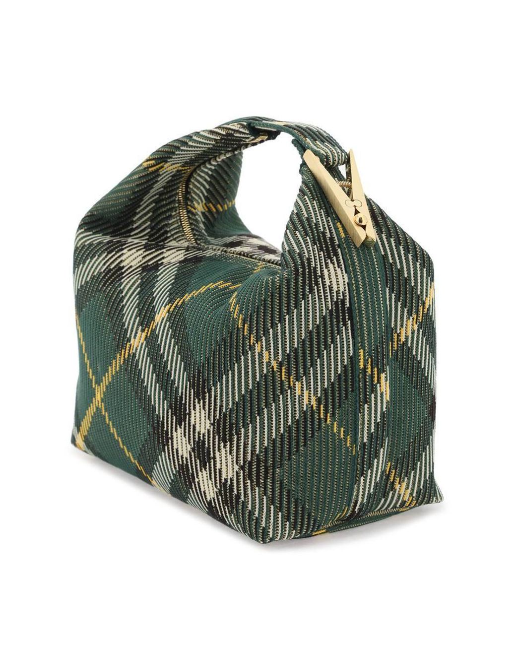 【BURBERRY】MEDIUM PEG HANDBAG Burberry Medium Peg check-pattern Shoulder Bag | Green