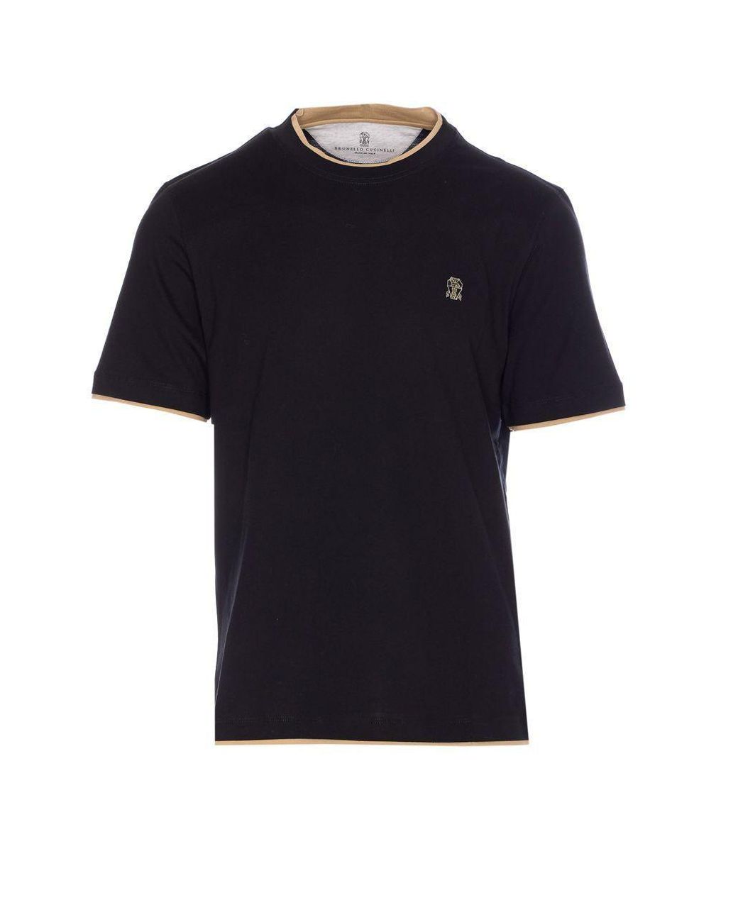 Brunello Cucinelli Logo Layered T-Shirt in Black for Men