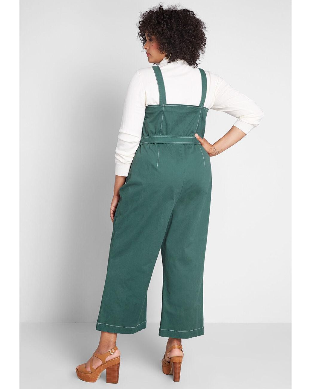 modcloth green jumpsuit