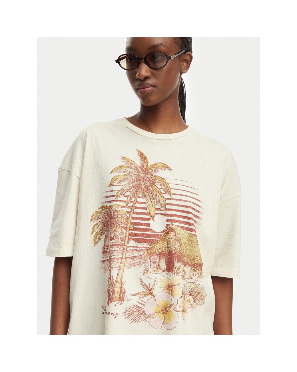 Billabong White T-Shirt Will Find Me Here Ebjzt00582 Loose Fit